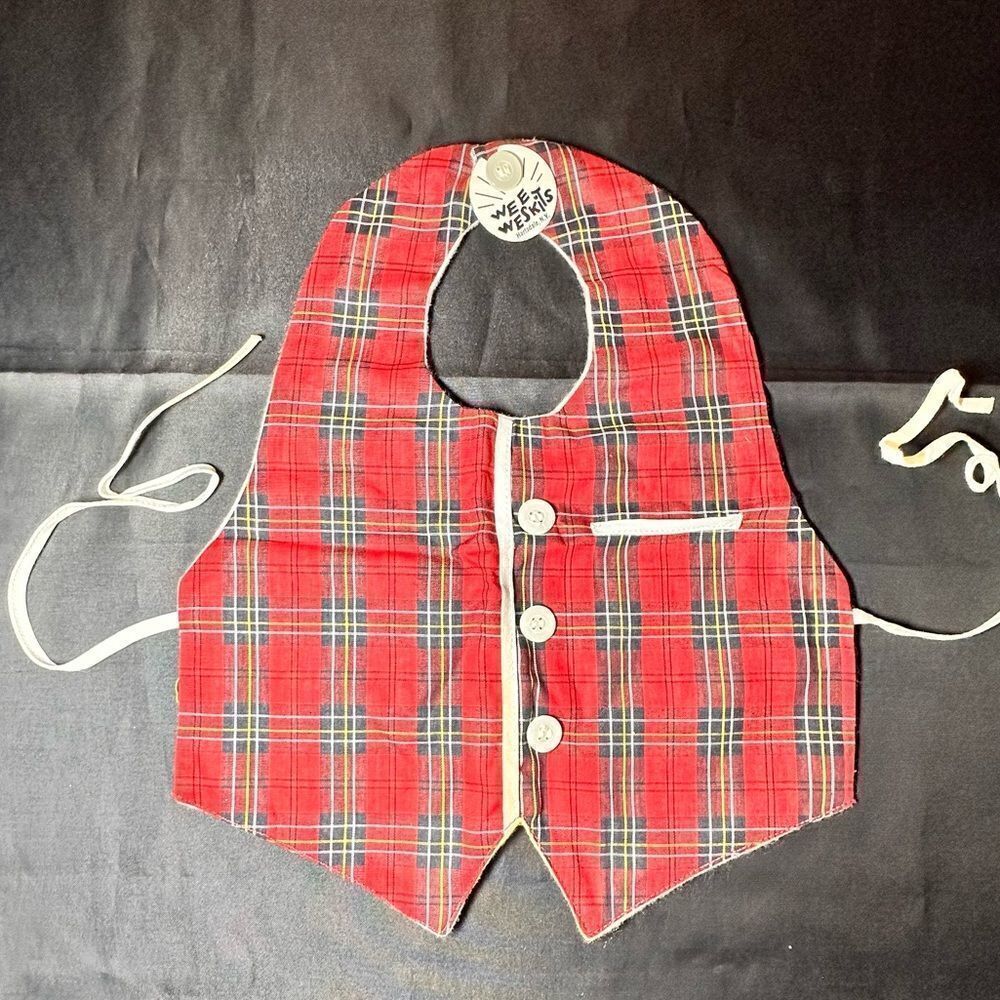 Vintage Tartan Plaid baby bib waistcoat - Wee Weskits  NWT